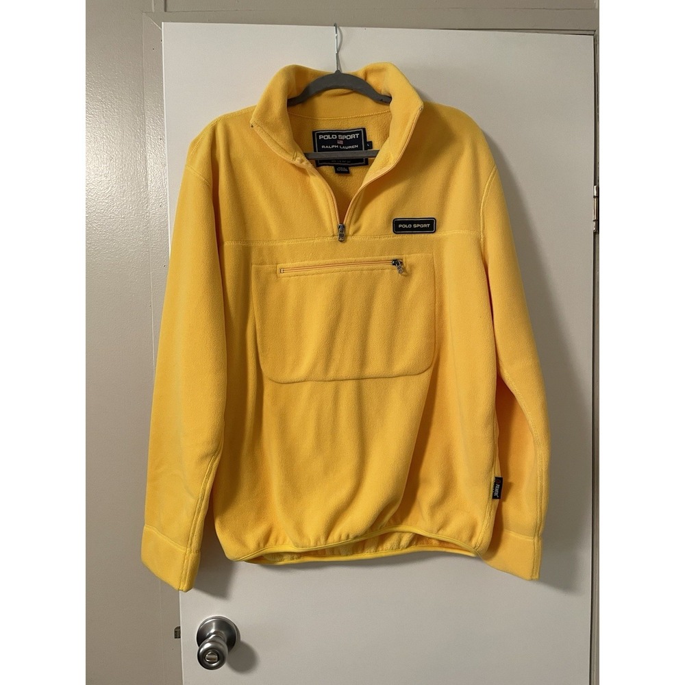 Polo Sport Ralph Lauren Polartec Fleece 1/4 Zip Sweatshirt Yellow Men's L